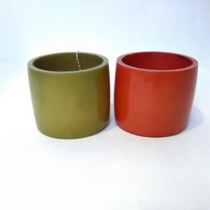 Bracelet bangle bundle orange & green